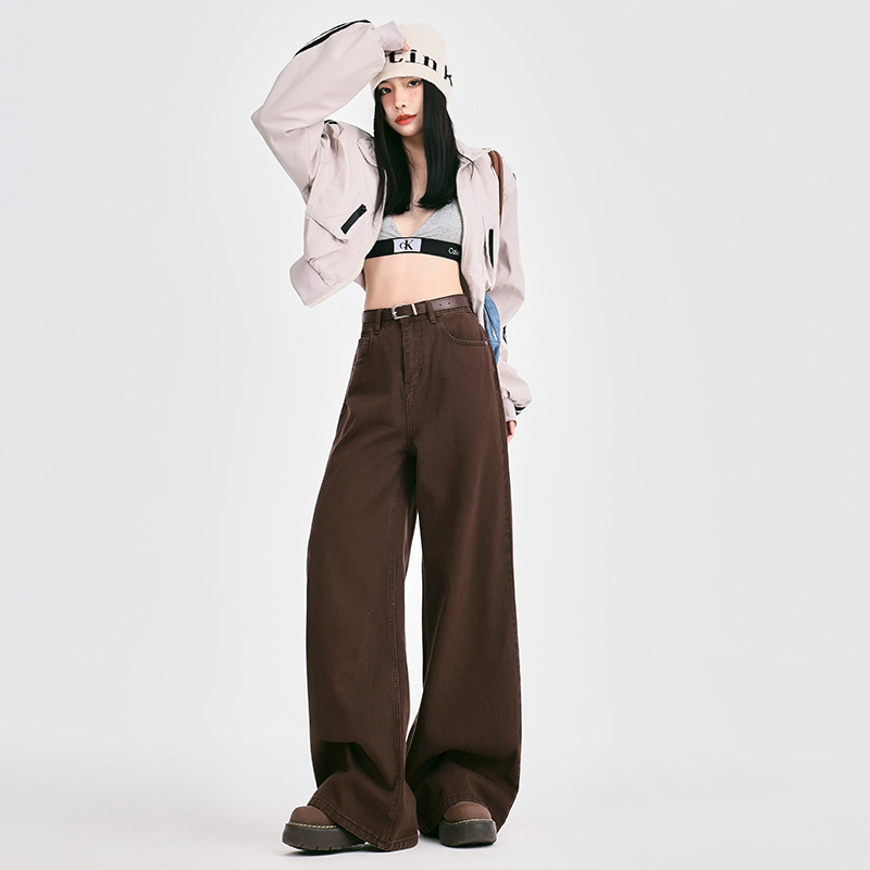 American-style Straight-leg, Loose-fitting, Slimming Wide-leg Jeans