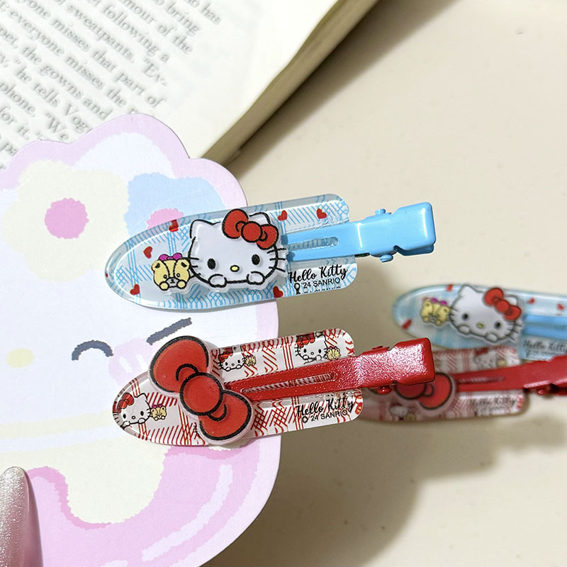 All-match Plaid Wave Dot Cat Seamless Hairpin Sweet Girl's Heart Bangs Edge Hair Accessories Cartoon Japanese Style