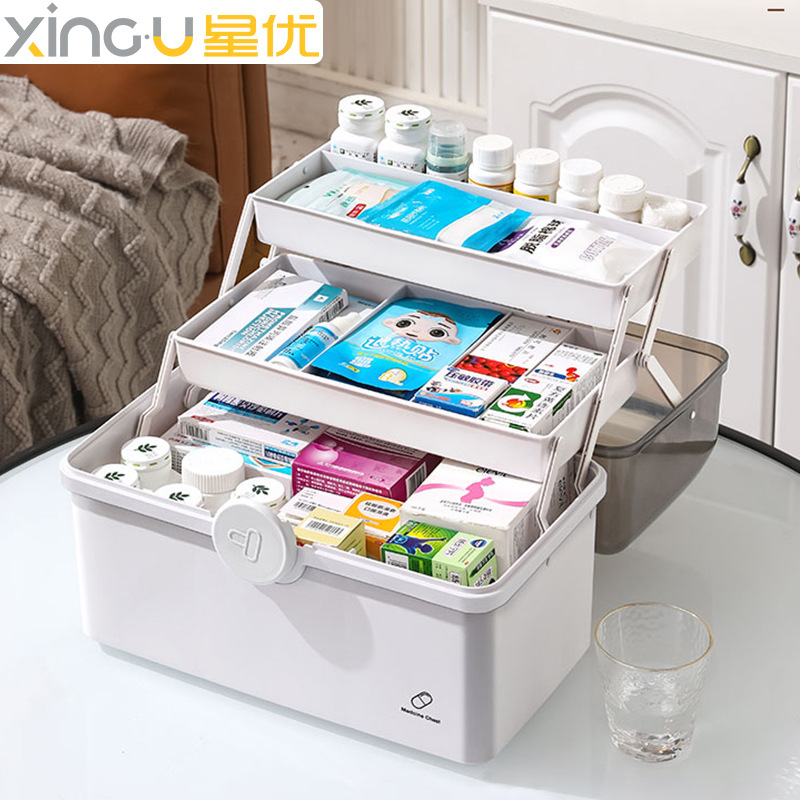 Xingyou Large Medicine Box Large Capacity Medicine Box Household Medicine Storage Box Multi-layer Extra Large Classification Family Medicine Box