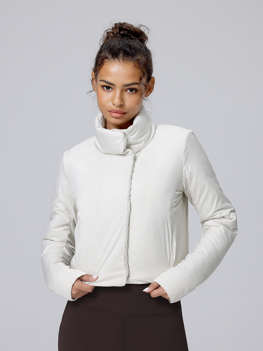 Slim-fit Short Jacket, Lightweight, Warm, Thick, Casual Sportswear, Fitness, Versatile, Casual Yoga Cotton-padded Jacket