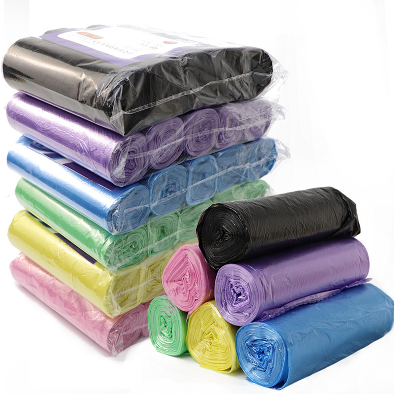 5 Rolls Of Flat-mouth Garbage Bags,Colorful Thickened Garbage Bags,Household Kitchen Environmentally Friendly Point-break Garbage Bags