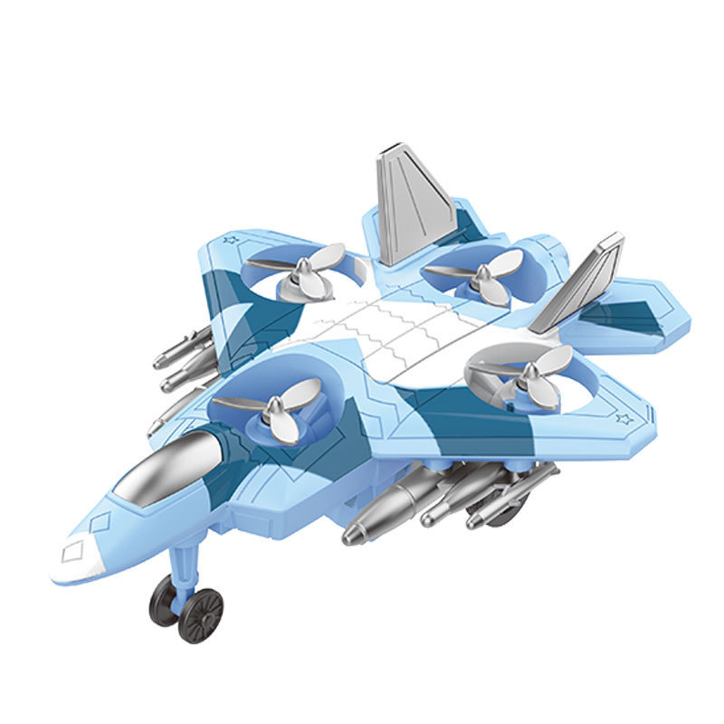 -Style Children's Inertial Fighter Jet Rotating High-Speed Gliding Airplane Robot Toy For Kids