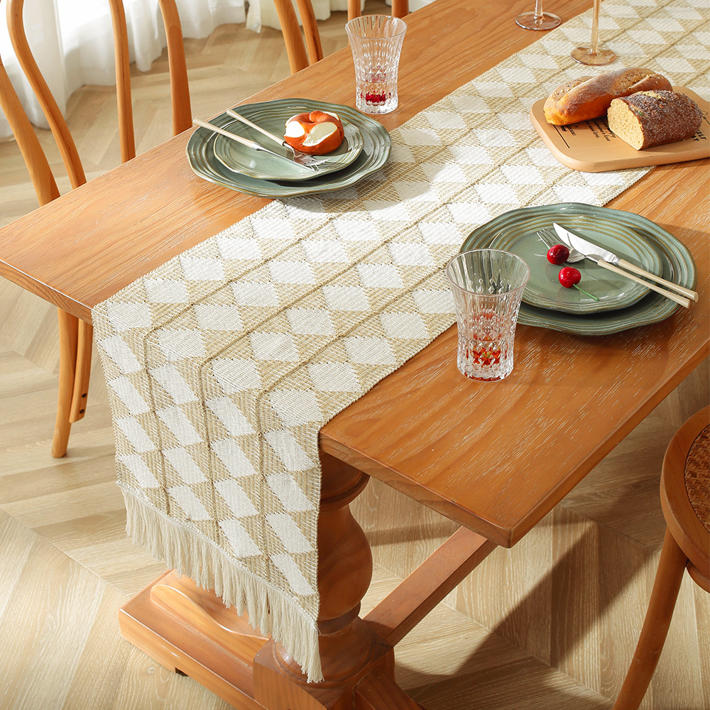 Nordic Style Cotton And Linen Table Flag American Tablecloth Modern Simple Light Luxury High-end Dining Table Tablecloth Long Strip Cover Cloth
