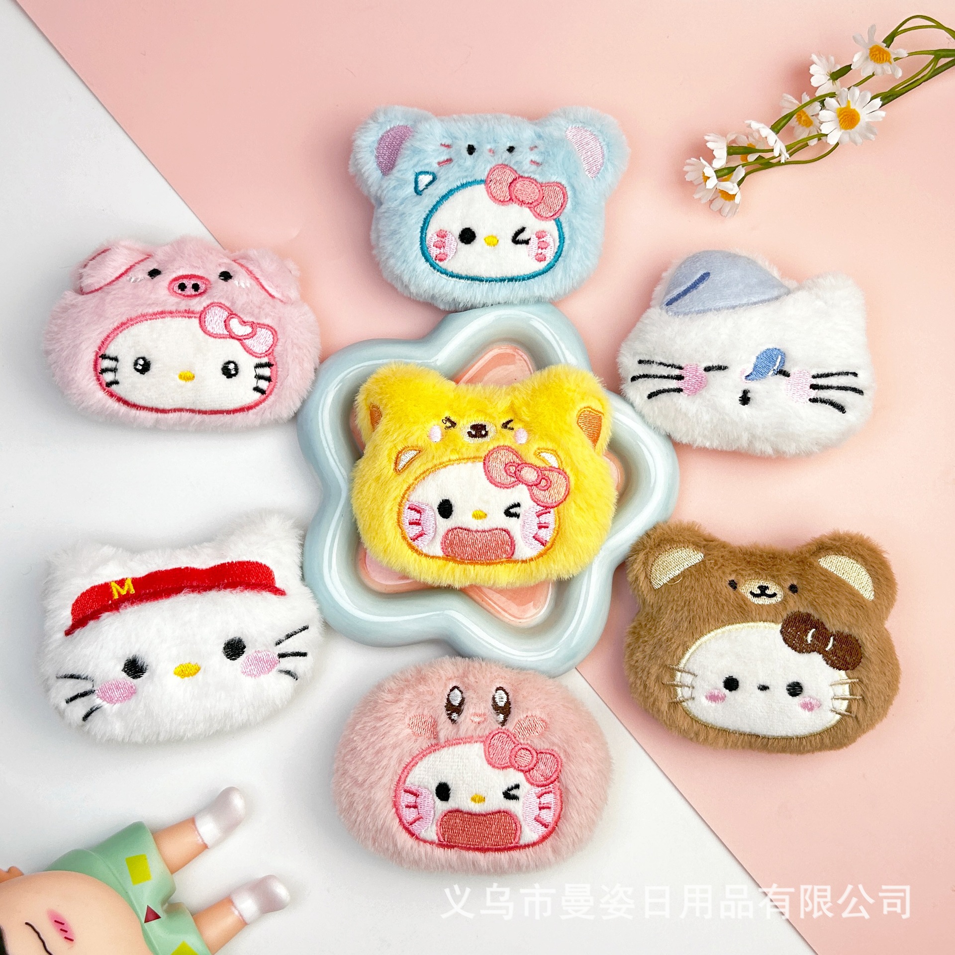 Original Cartoon Butter Kt Cat Squeaky Plush Toy Sanrio Headgear Maimen Brooch DIY Accessories