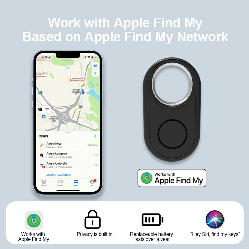 Key Ring Anti-Lost Device Suitable For Apple Google Anti-Lost Device Bluetooth Elderly Children Pet Tracking Smart Device