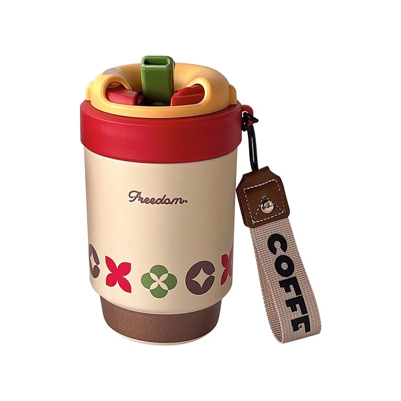 High-quality Ceramic-lined Cup With Straw, Portable Office Thermos, Coffee Cup, Water Cup.